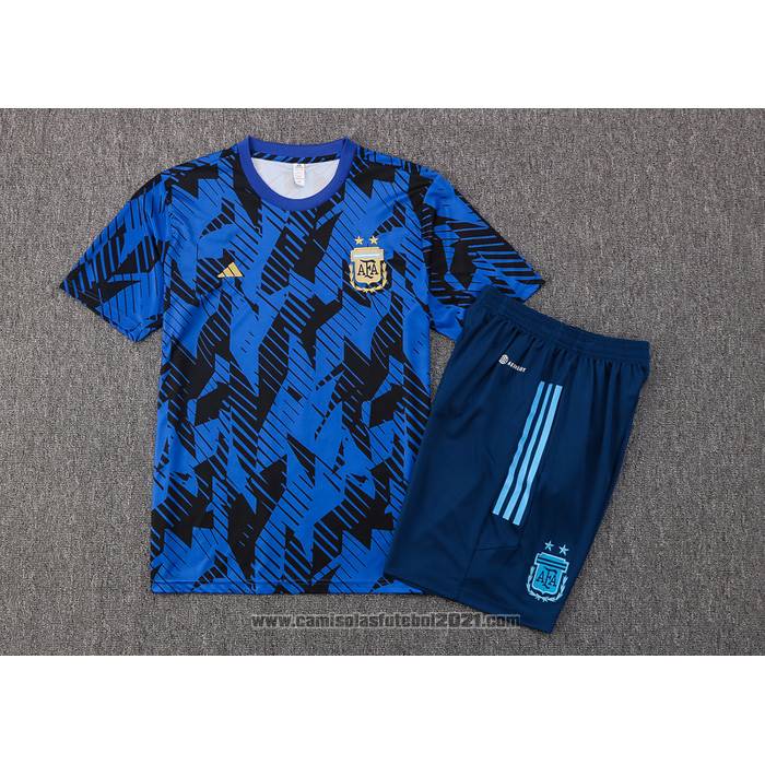 Fato de Treino Argentina Manga Curta 2022 Azul - Calcas Curta